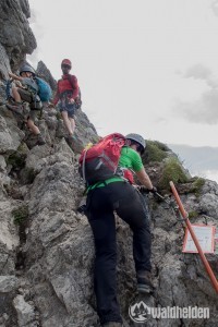 Einstieg zum Kanzelwand Klettersteig Walsersteig