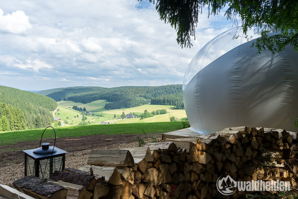 Ausblick ins Bregtal vom Bubble Tent aus